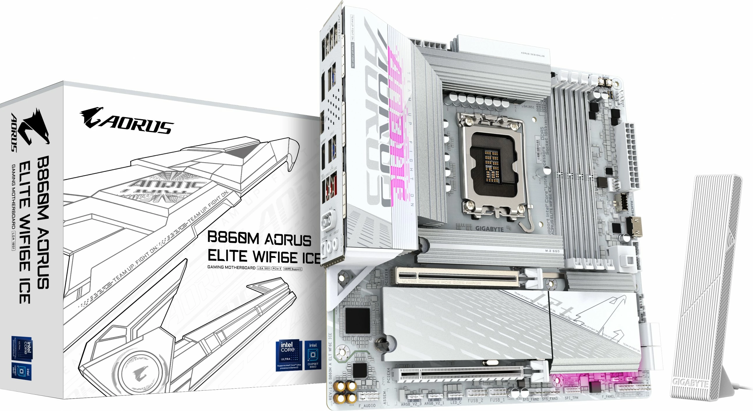 Grafična kartica Gigabyte B860M A ELT WF6E ICE, 32 GB, bela