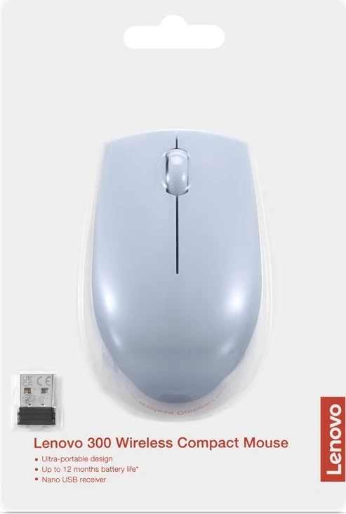 Brezžični optični miš, kompakt, modra - Lenovo 300