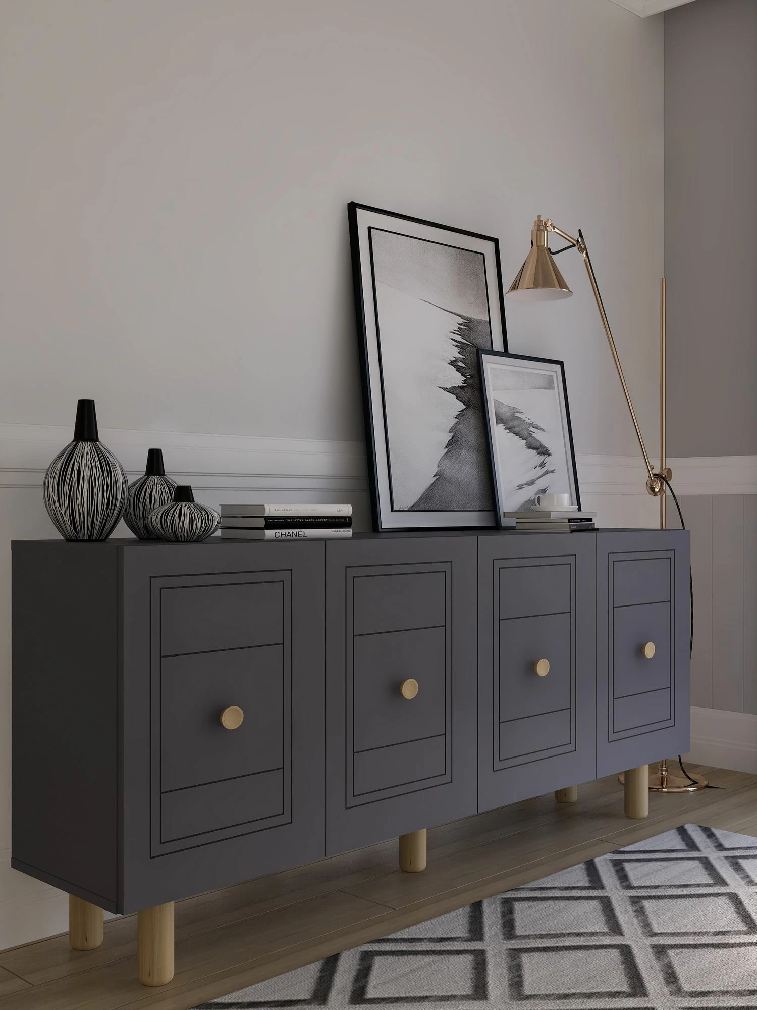 Konzola Dario Bohem, antracit - Skye Decor