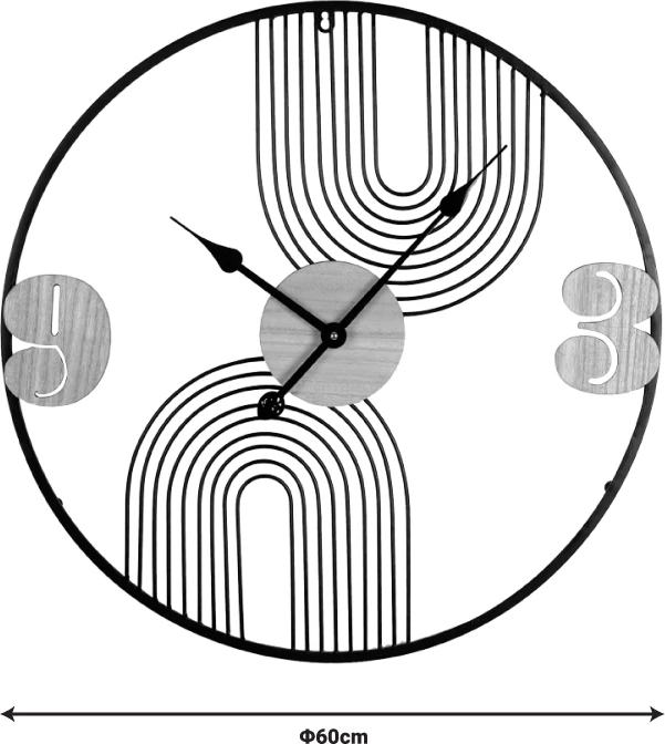 Stenska ura Tanel Inart, kovinska, črna, 60x2.5x60 cm