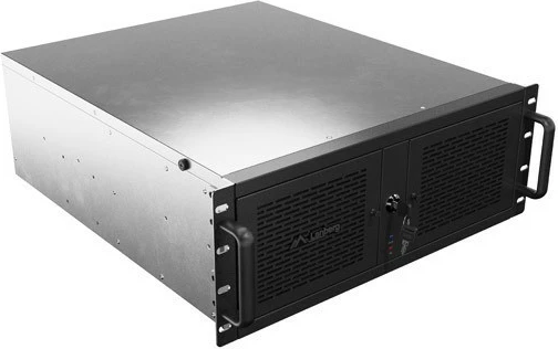 Strežniška ohišja Lanberg SC01-5204-12B, 4U, za 19", ATX/ITX/Micro ATX/SSI-CEB, 13 mest za diske, 5 ventilatorjev, črno/kovina