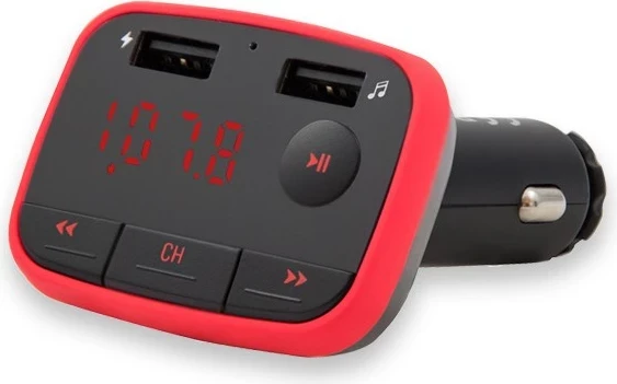 FM oddajnik Bluetooth, Savio TR-10, 87 - 107 MHz, črno/rdeč