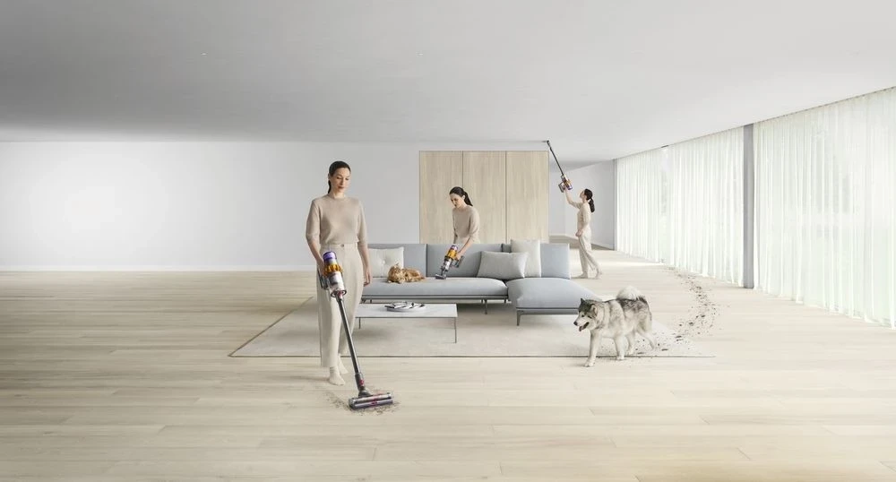 Vertikalni sesalnik Dyson V12 Detect Slim Absolute (2023), srebrn