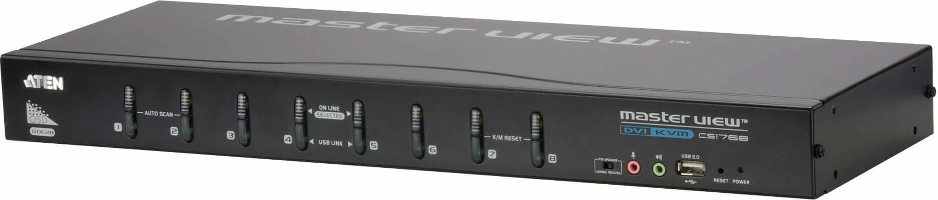 KVM stikalo ATEN CS1768, 8 vrat, DVI, USB, avdio, črno