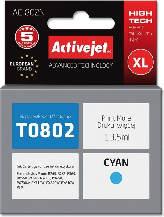 Zamenjalna barva Activejet AE-802N za tiskalnik Epson, 13,5 ml