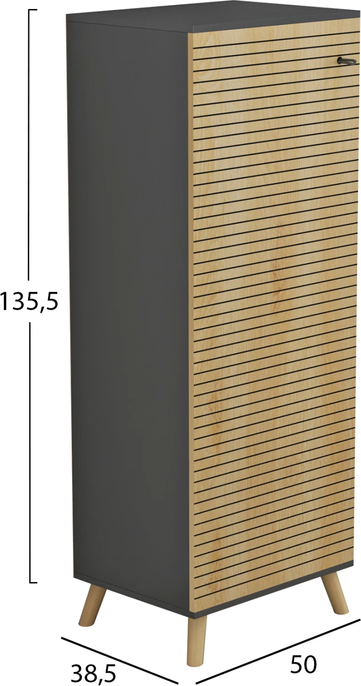 Omara za čevlje ALVARO FH8954.15 melamin v antracitno-naravni les 50Χ38Χ135Hcm