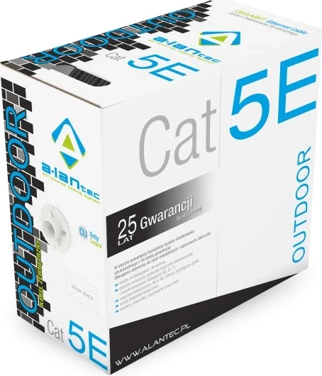 Omrežni kabel Alantec KIF5OUT305, kat.5e, 305 m, črn