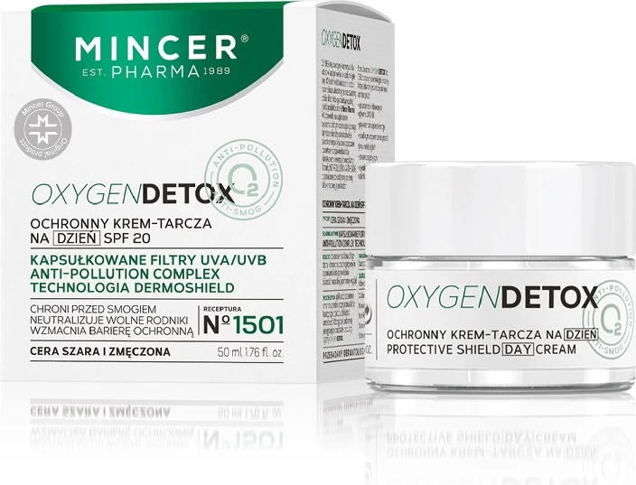 Dnevna krema za ženske Oxygen Detox Protective Day Cream-Tarza SPF20 No.1501, Mincer Pharma, 50 ml