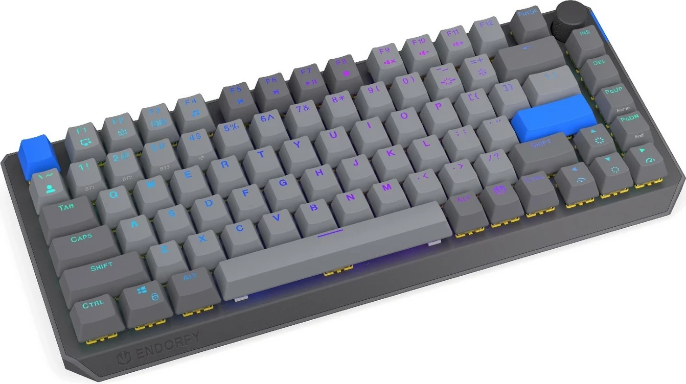 Mehanska brezžična tipkovnica Endorfy Thock V2 75%, RGB, hot-swap, siva