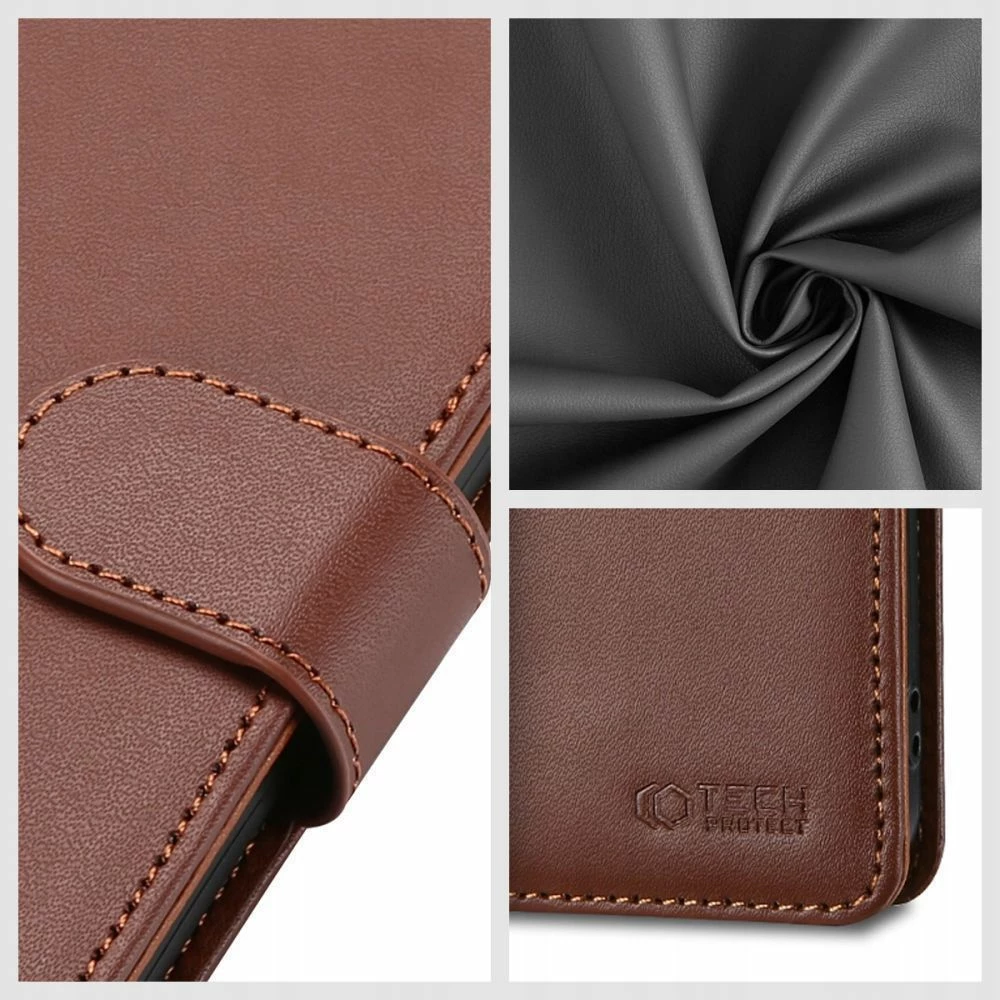 Ovitek denarnica za Samsung Galaxy XCover 7, Tech‑Protect, eko‑usnje, črn