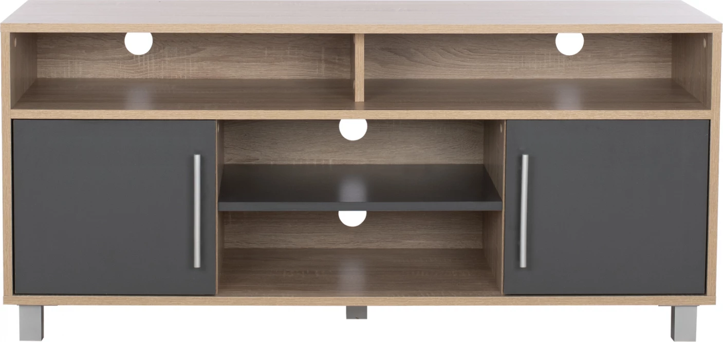 TV omarica iz melamina DANNA v sivi in sonama barvi 120x40x55 cm