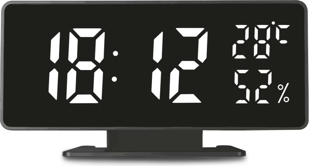 Alarmna ura z merilcem temperature in vlažnosti GreenBlue GB395, črna