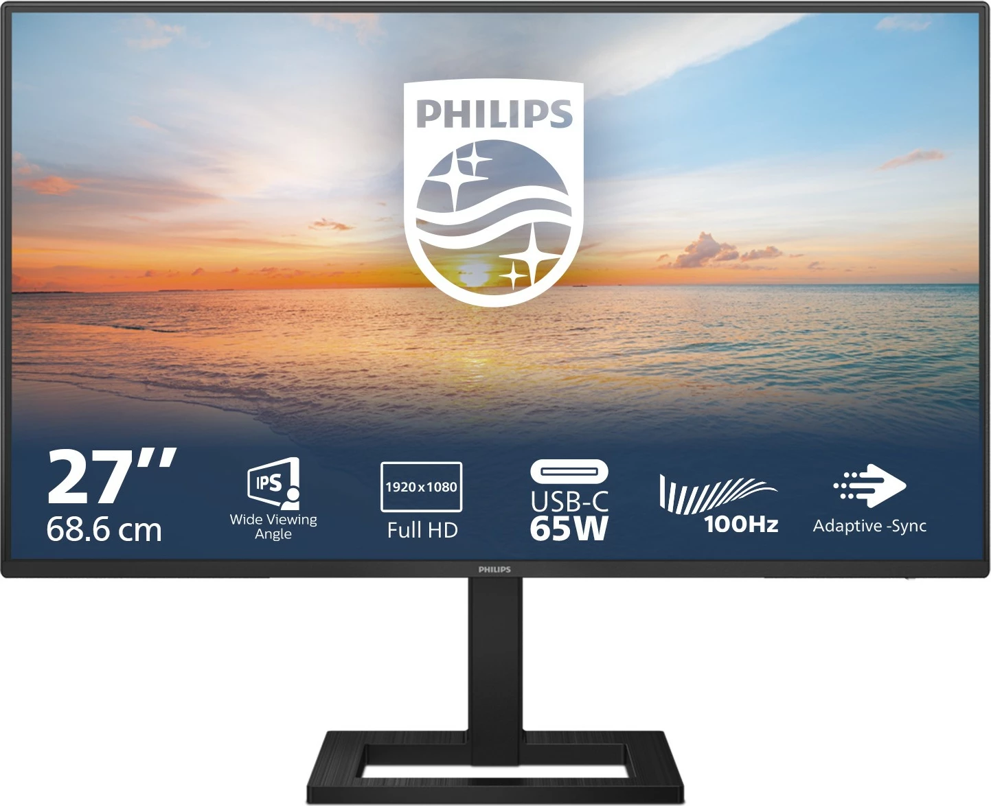 27" LCD monitor, Full HD, črn — Philips 1000 series 27E1N1300AE/00