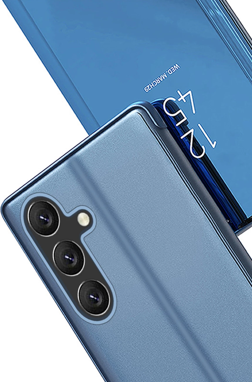 Ovitek za telefon Clear View z zaščitnim pokrovom, modra — Hurtel za Samsung Galaxy A24 4G