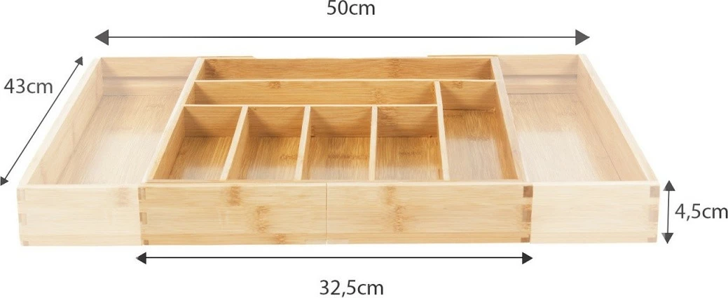 Razširljiv organizator predala iz bambusa GreenBlue GB379, 9 predelkov, barva lesa