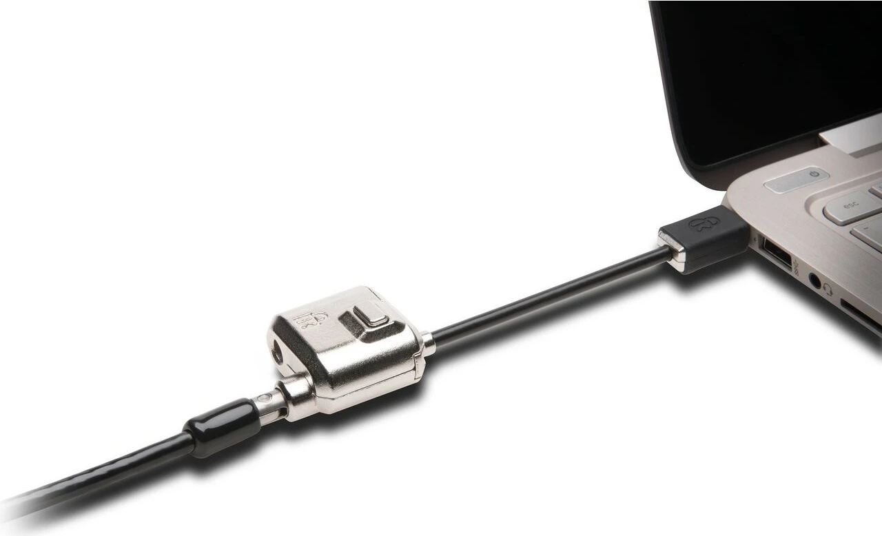 Varnostna ključavnica MiniSaver, Kensington, 1,8 m, ključ, jekleni karbon, črna