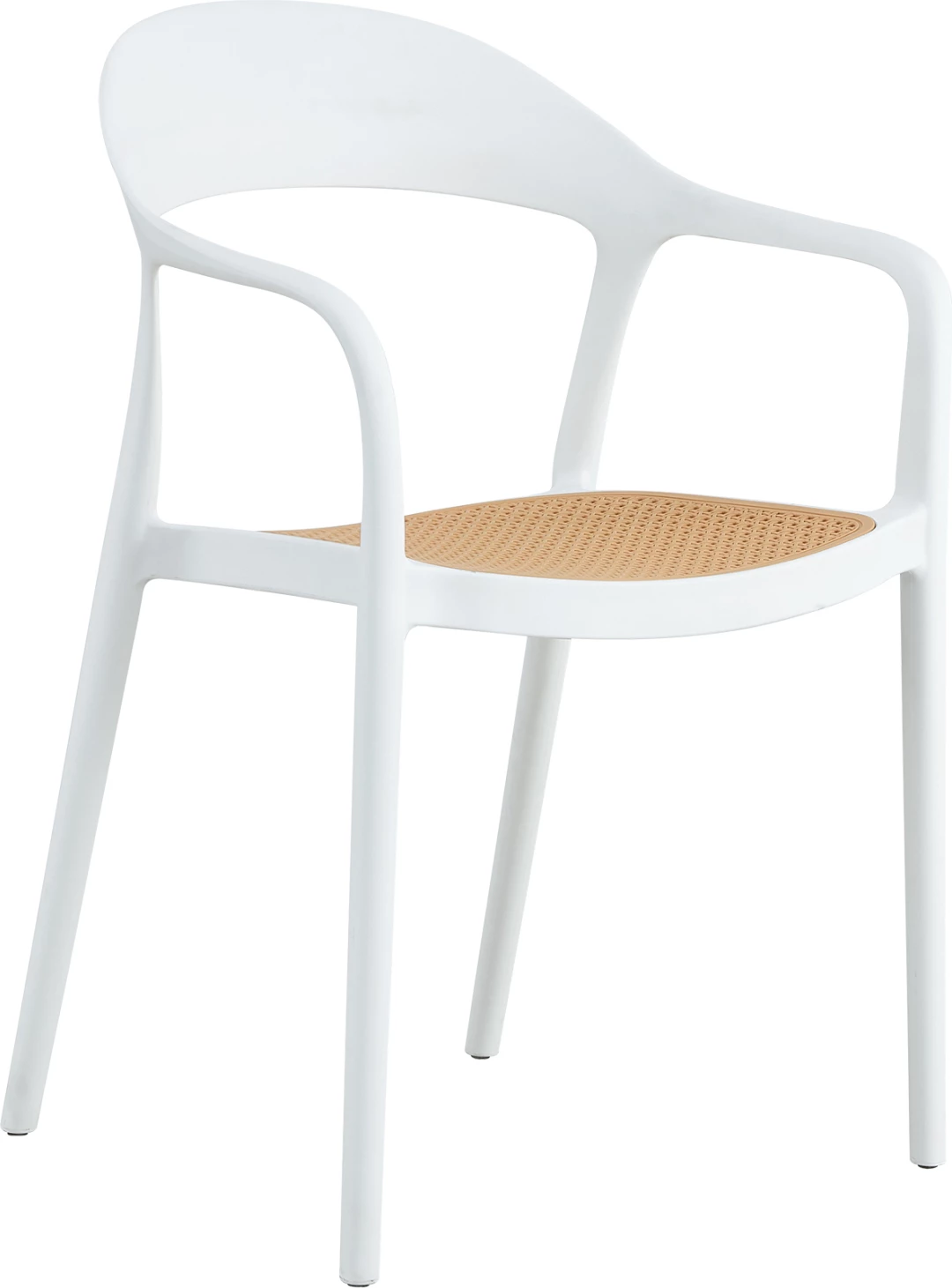 Polipropilenski naslanjač CLEO FH5935.01 belo-bež 57x53x81H cm