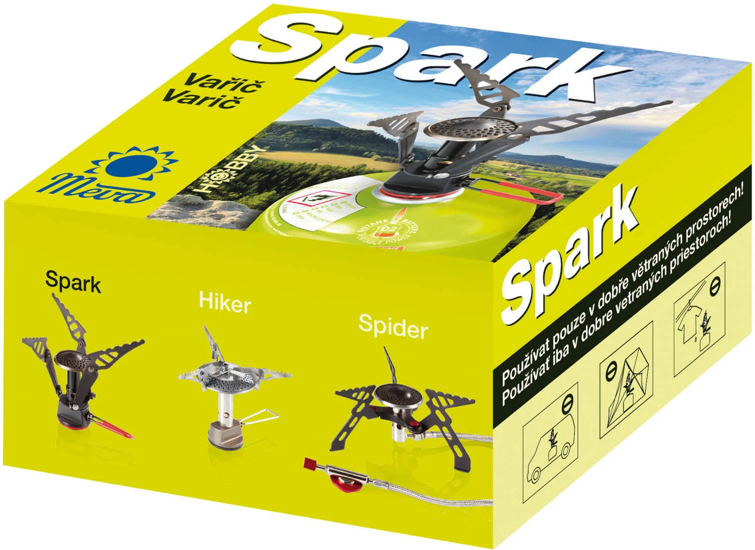 Kampirna štedilnik Meva SPARK KP14001, 80 g, 2,6 kW, kovina, črn