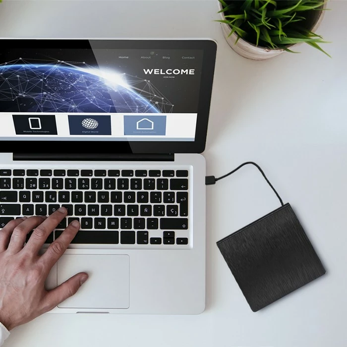 Zunanji DVD-RW, Qoltec 51857, USB 3.0, črn