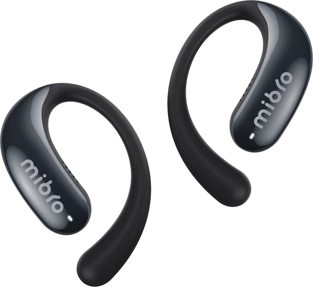 Slušalke open-ear Mibro OpenEar MIBAC_OE/BK, Bluetooth 5.4, mikrofon, redukcija hrupa, IPX4, 30 ur s polnilnim etuijem, črne