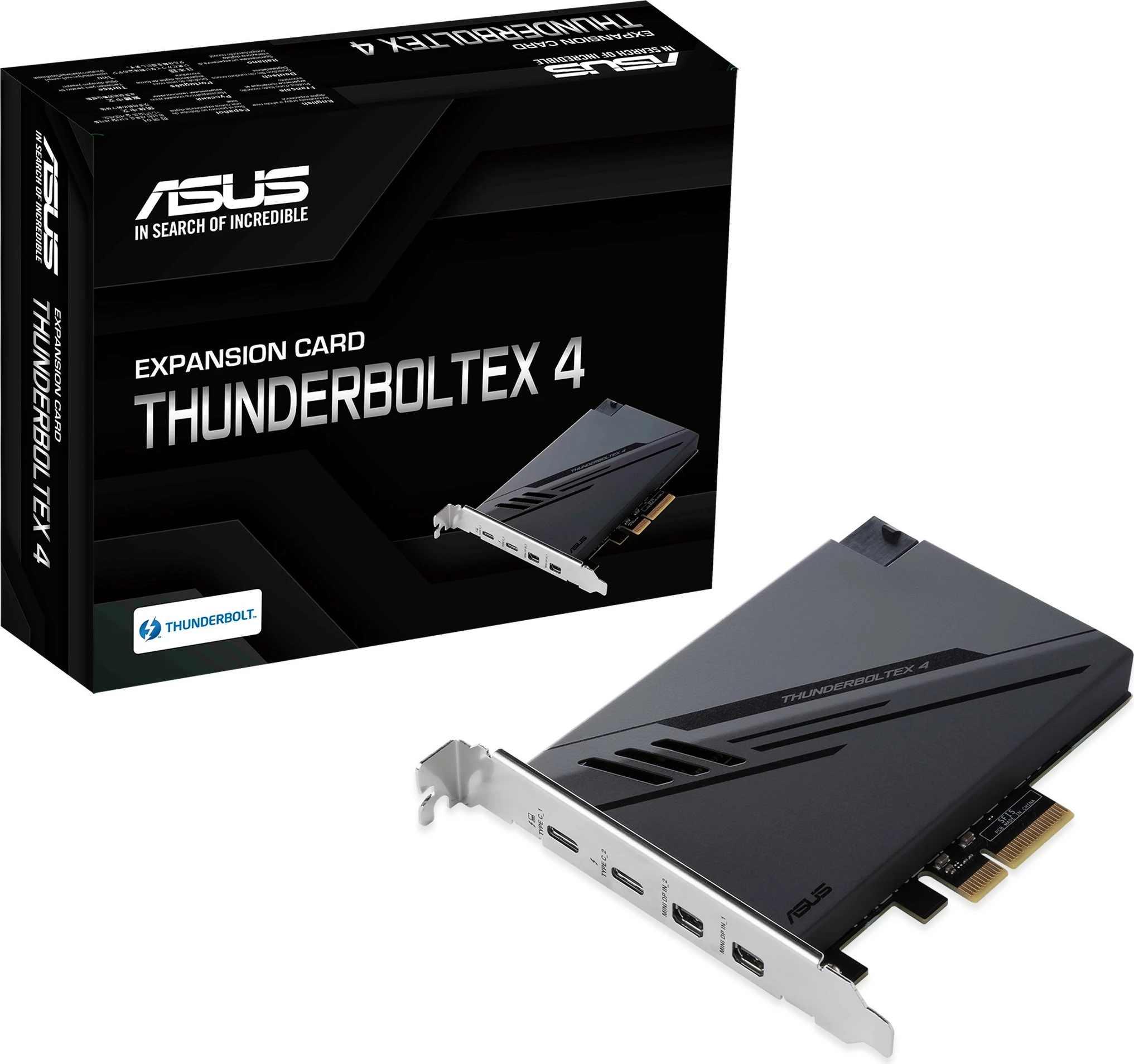 Razširitvena kartica ThunderboltEX 4, PCIe, Thunderbolt 4, USB 3.2 Gen 2, ASUS, črna