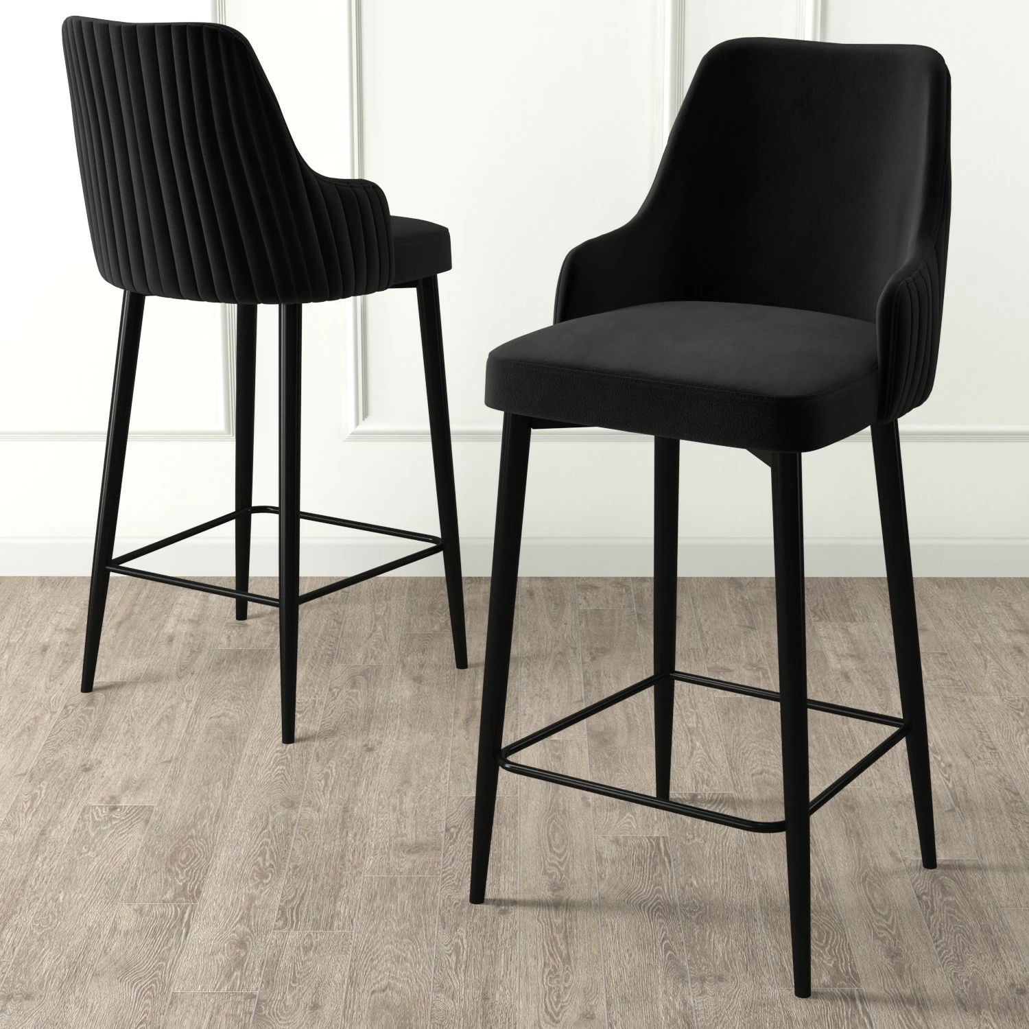 Set barskih stolov (4 kosi), Hanah Home Enox, črn