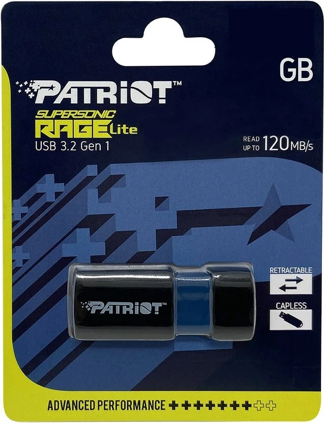 USB-pogon Patriot, type-A 3.2, 64 GB, črn/moder