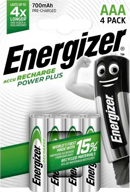 Polnilne AAA baterije Energizer Power Plus 700 mAh, 4 kosi