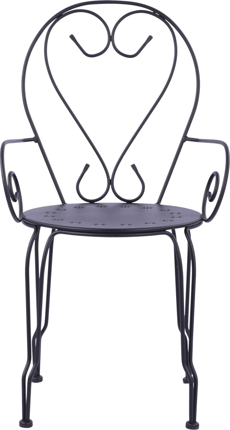 Kovinski naslanjač Amore črne barve FH5008.11 49x48x90 cm