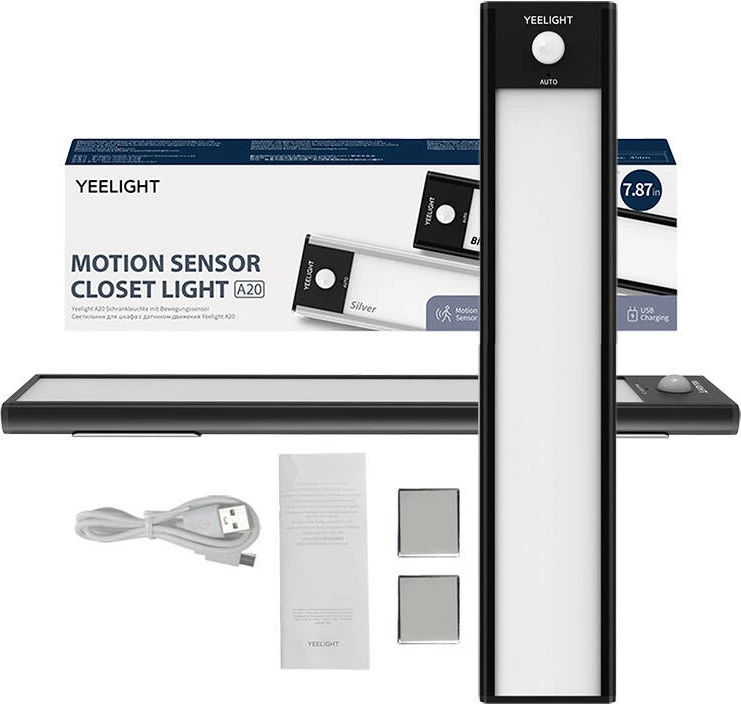 Svetilka s senzorjem gibanja Yeelight Motion Sensor Closet Light A20, 20 cm, 50 lm, 4000 K, črna