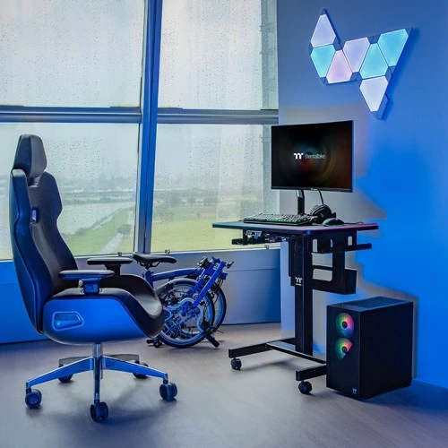 Električna miza Thermaltake Cycledesk 100 GGD, LED, 80x50 cm, črna
