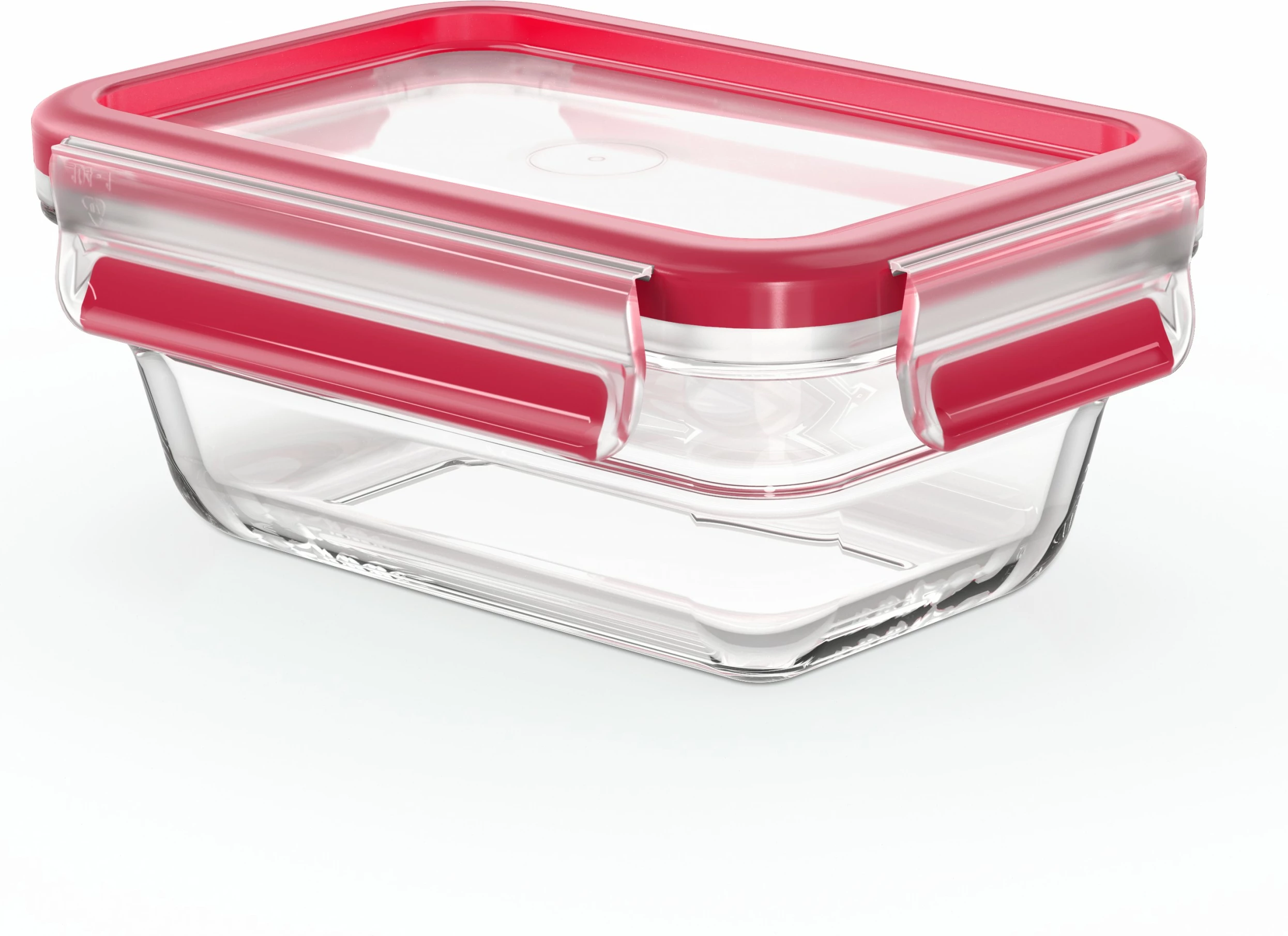 Steklena posoda Clip & Close, Emsa N10405, 0,45 L, rdeč pokrov