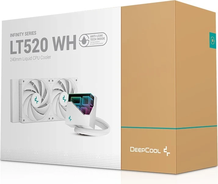 Vse-v-enem vodno hlajenje za procesor DeepCool LT520 WH, 12 cm, bel