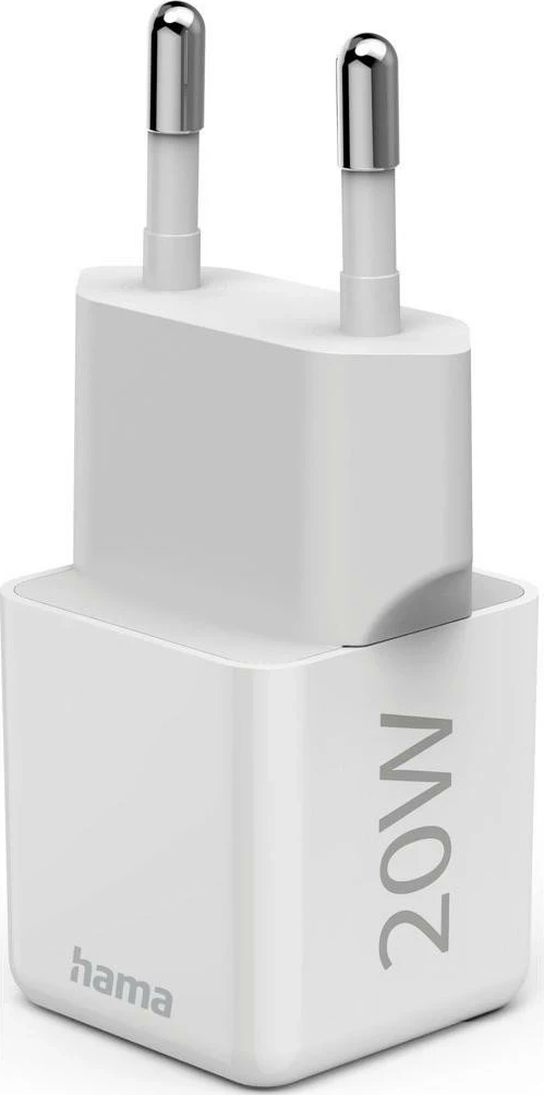 Polnilnik Hama supermini 20W PD/QC, 1x USB-C, bel