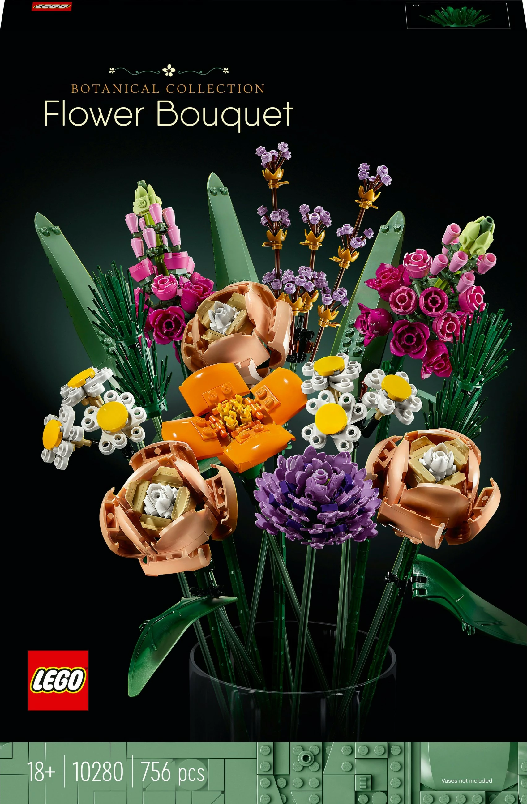 Buketa cvetov, LEGO ICONS Flower Bouquet, 756 kosov, večbarvno