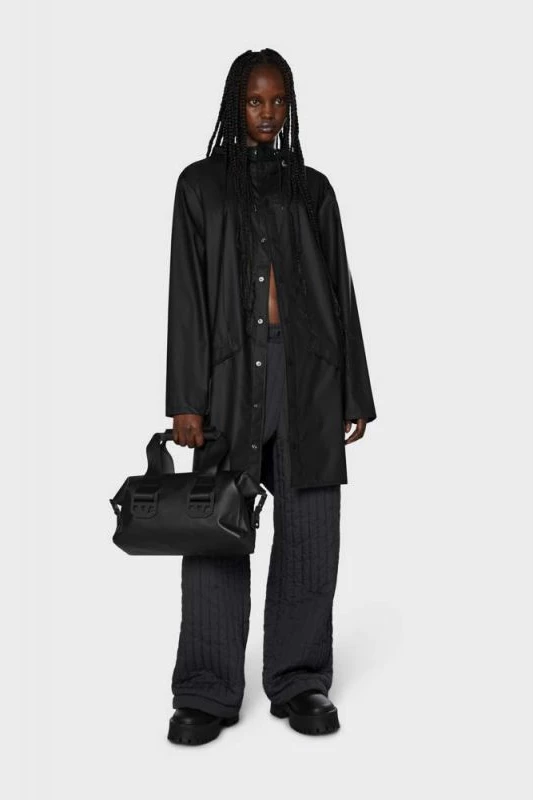Dolga jakna Rains za moške in ženske, črna