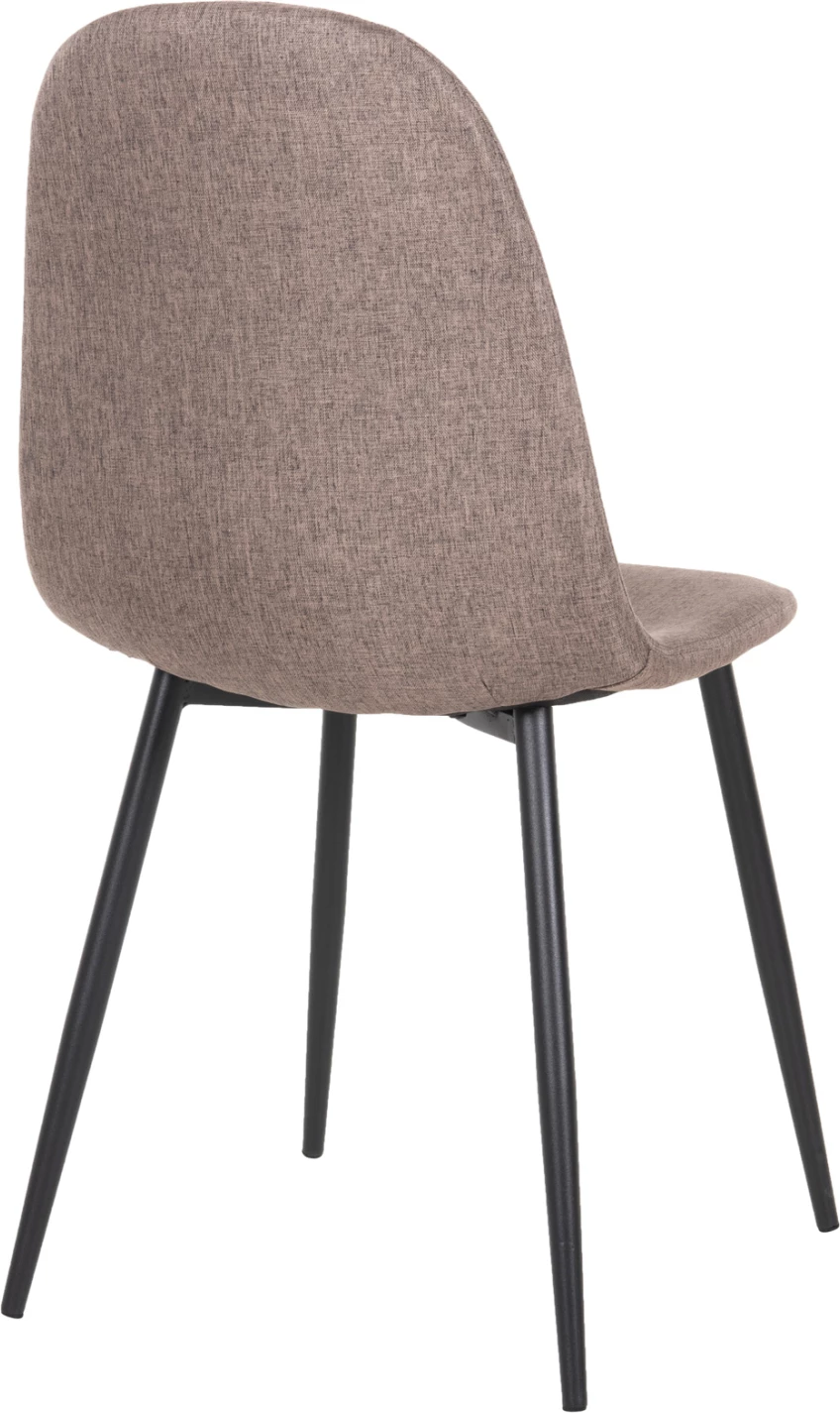 Jedilni stol LEONARDO FH00100.28 temno bež tkanina & črne kovinske noge 42x49,5x89Hcm, set 4 kosov