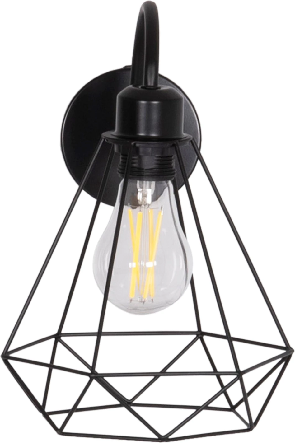 Stenska svetilka MILID, črni metal, 20x27x28 cm