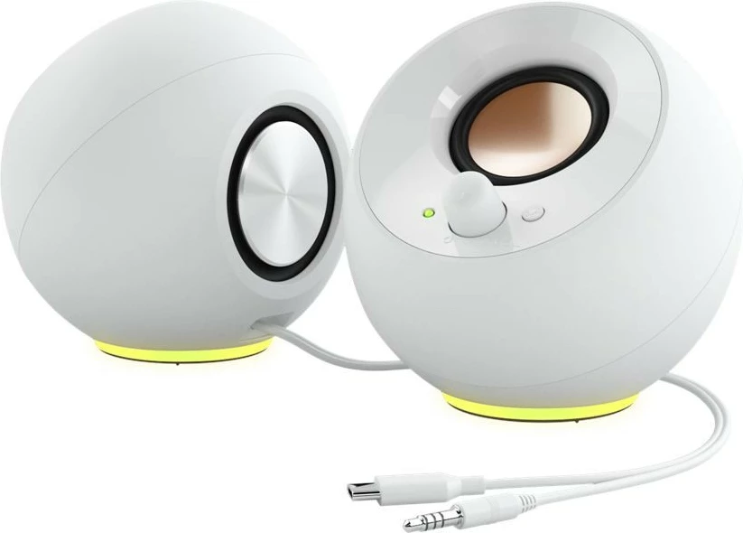 Stereo altoparlant z RGB osvetlitvijo Creative Pebble SE, 2.0, USB, bel