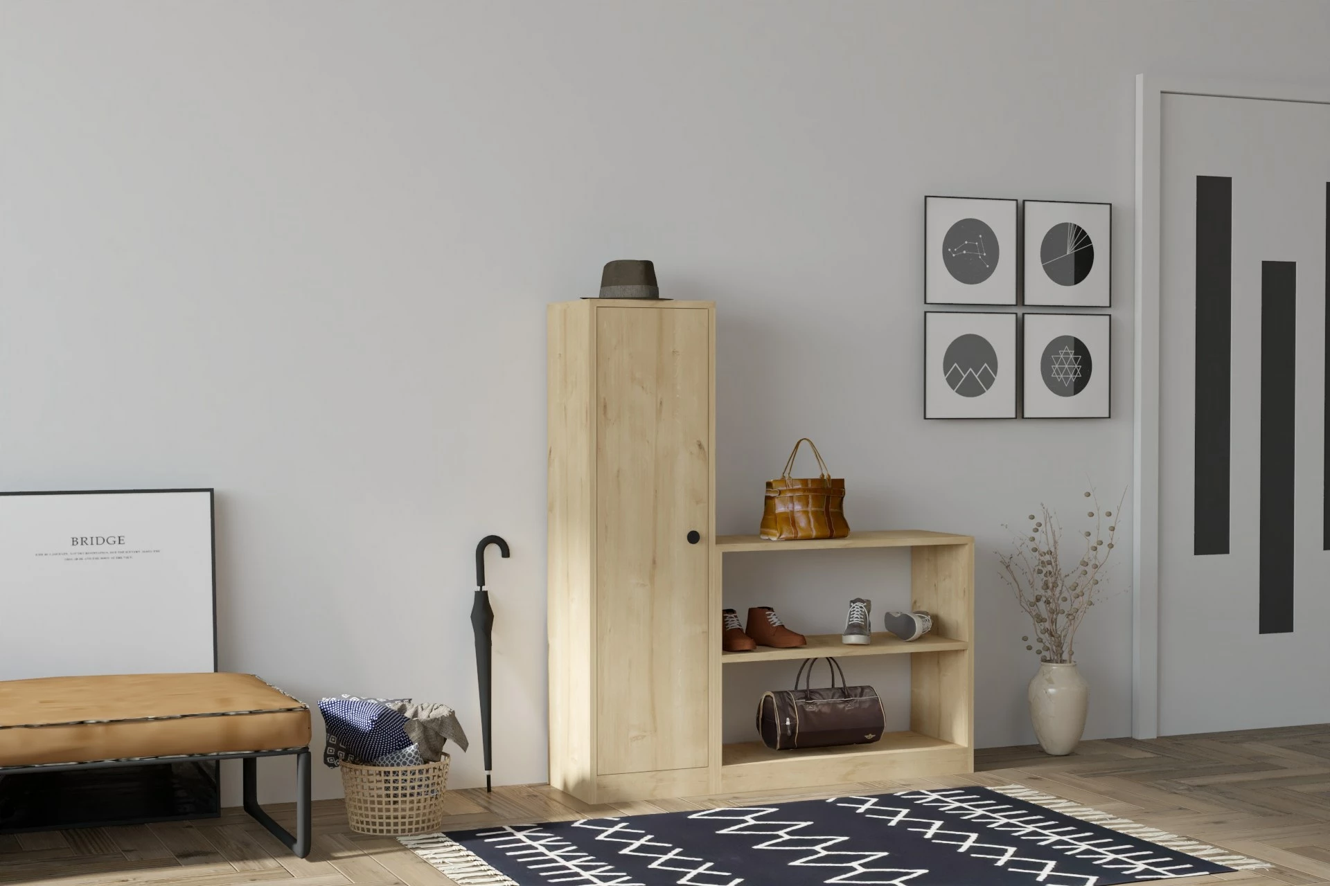 Omara za čevlje Daisy, Hanah Home, safir
