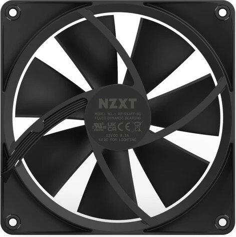 Ventilator 140mm NZXT F140 RGB, črn