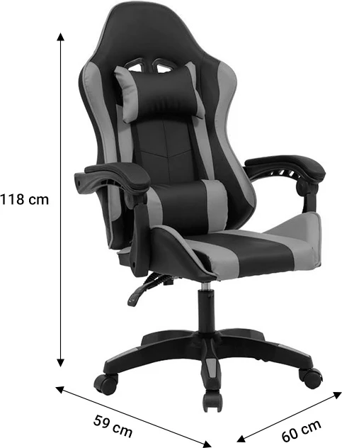 Gaming stol William, PU, črno/rdeč