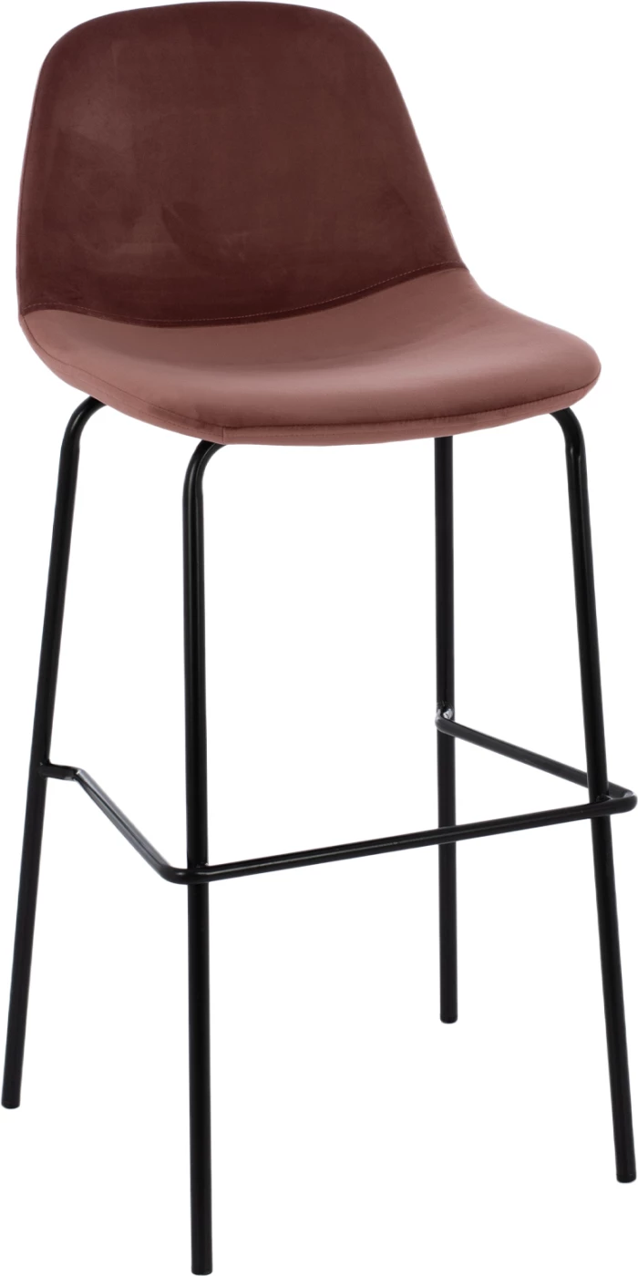 VINCENT stol iz žameta v prašno roza barvi in kovinskem okvirju FH8579.12 56,5Χ47Χ106 cm, set 4 kosov