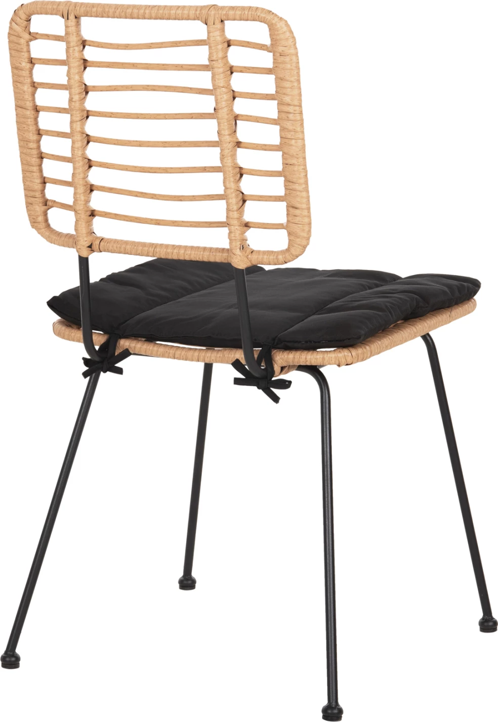 Zunanja stol Allegra FH5454.11 kovina in blazina v črni barvi - pletenina v bež barvi 50,5x49,5x88H cm