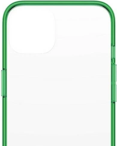 Zaščitni ovitek ClearCase, PanzerGlass za iPhone 13/14/15, prozoren z zelenim robom, antibakterijski, Military Grade