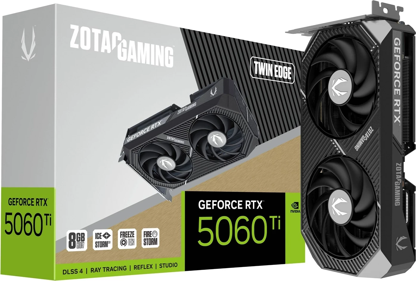Grafična kartica ZOTAC GAMING GeForce RTX 5060 Ti Twin Edge, 8 GB GDDR7, črna