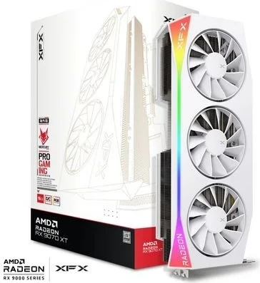 Grafična kartica XFX Mercury RX 9070XT OC White G RGB, 16 GB, bela