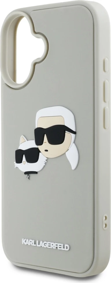 Ovitek za telefon HC 3D Rubber Double Heads Karl Lagerfeld za iPhone 16, bež
