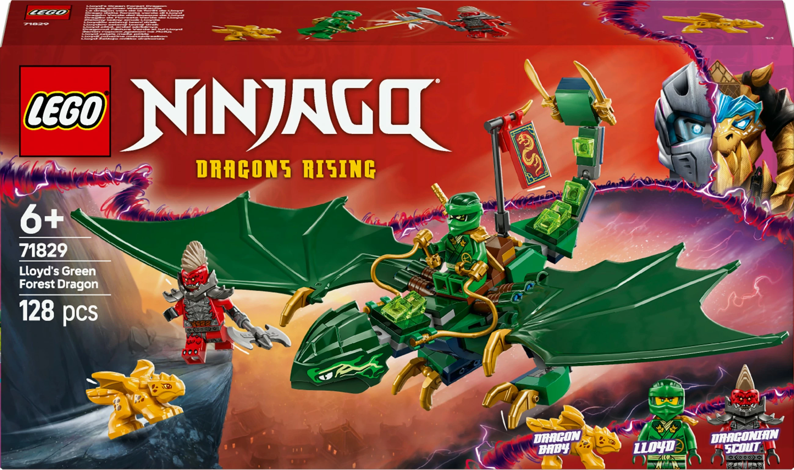 Set za sestavljanje Ninjago Lloyd Green Forest Dragon, 128 delov