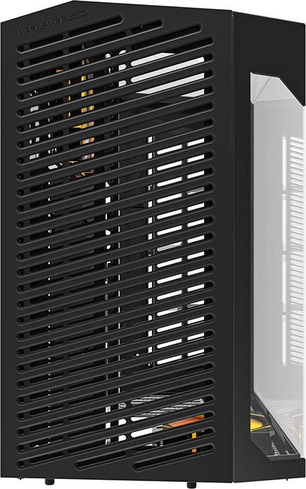 Računalniško ohišje z 4 ARGB ventilatorji in nosilcem za grafično kartico, Darkflash DY470, črno